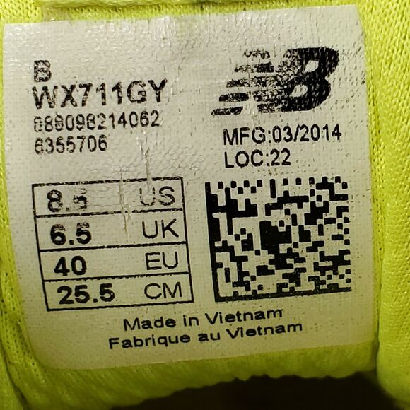 New Balance 711 Athletic Lace Up Trainer Shoe Womens Size 8.5 WX711GY Gray Mesh - Picture 9 of 9